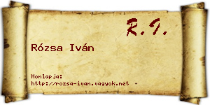 Rózsa Iván névjegykártya