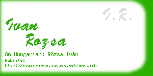 ivan rozsa business card